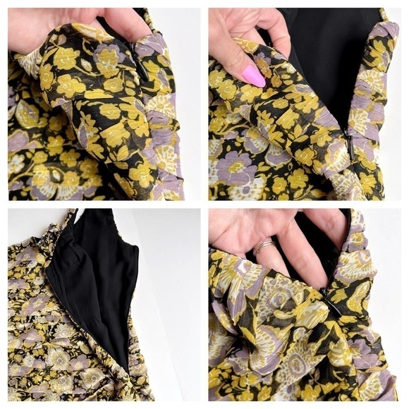 Zara Floral Print One Shoulder Mini Dress - Picture 11 of 12